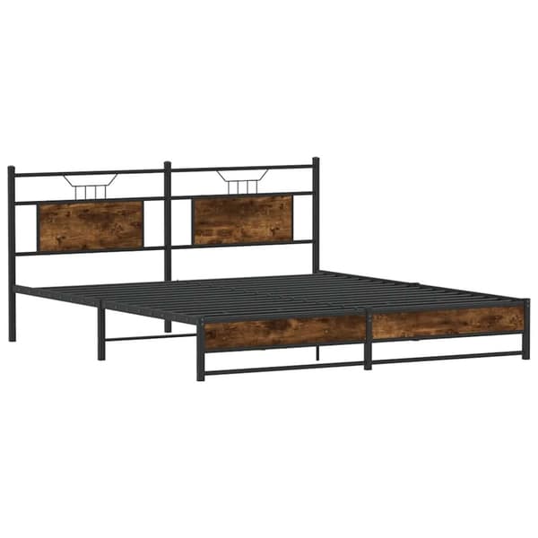 vidaXL sengeramme uden madras 183x213 cm metal røget egetræsfarve