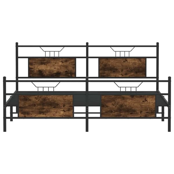vidaXL Sengeramme i metall uten madrass røkt eik 183x213 cm