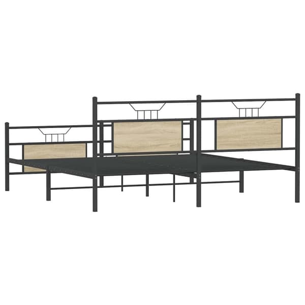 vidaXL sengeramme uden madras 183x213 cm metal sonoma-eg