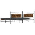 Miniatyrbilde 9 av 11: vidaXL Sengeramme i metall uten madrass røkt eik 193x203 cm