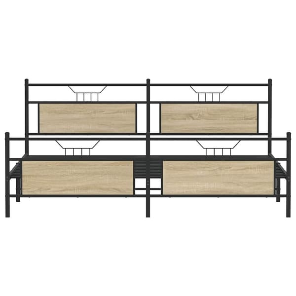 vidaXL Sengeramme i metall uten madrass sonoma eik 193x203 cm