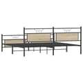 Miniatyrbilde 9 av 11: vidaXL Sengeramme i metall uten madrass sonoma eik 200x200 cm