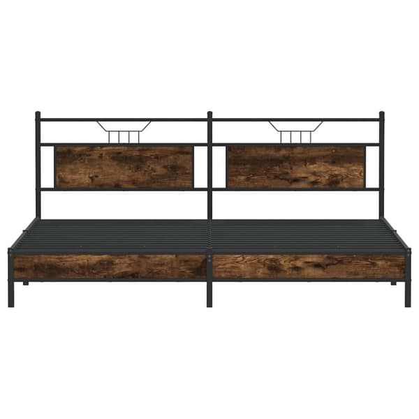 vidaXL Sengeramme i metall uten madrass røkt eik 193x203 cm