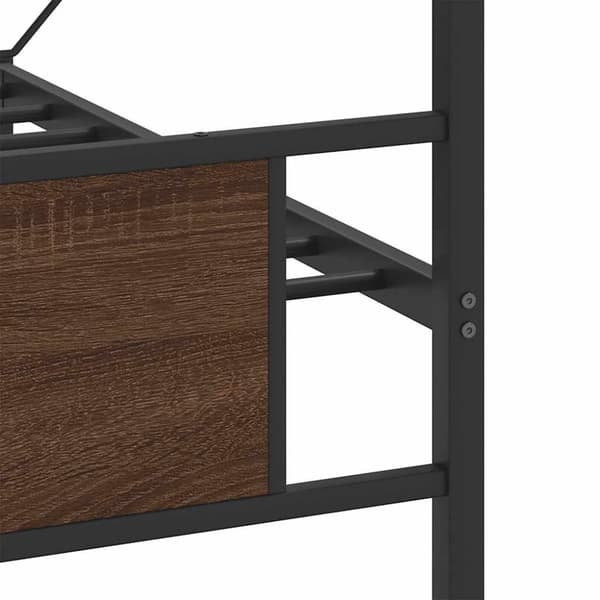 vidaXL Sengeramme i metall uten madrass brun eik 183x213 cm