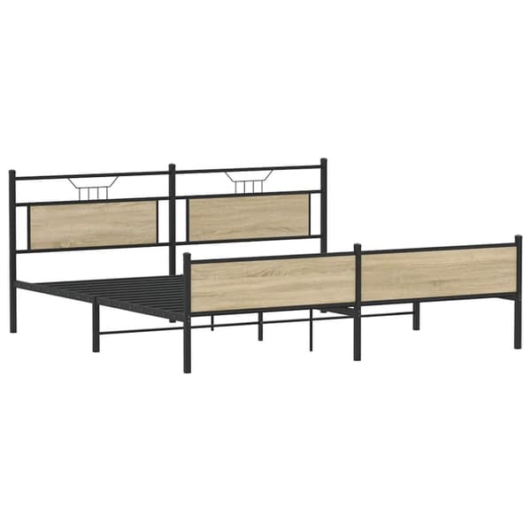 vidaXL sengeramme uden madras 193x203 cm metal sonoma-eg