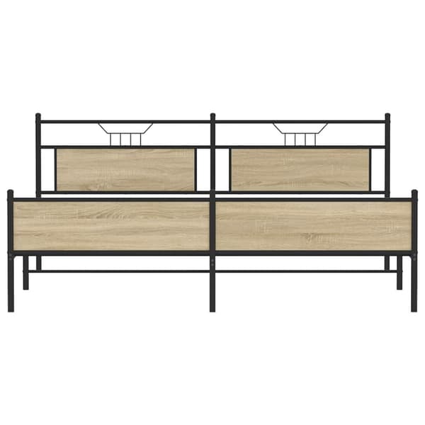 vidaXL sengeramme uden madras 193x203 cm metal sonoma-eg