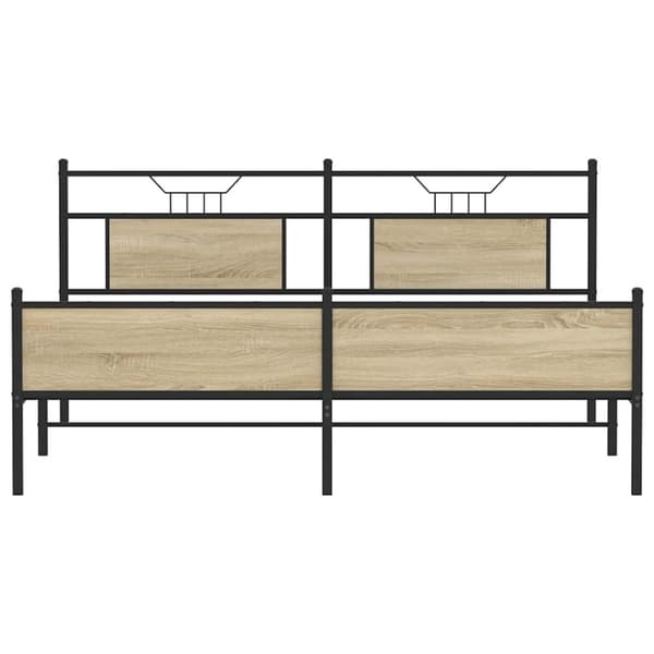 vidaXL Metallinen sängynrunko ilman patjaa Sonoma-tammi 160x200 cm