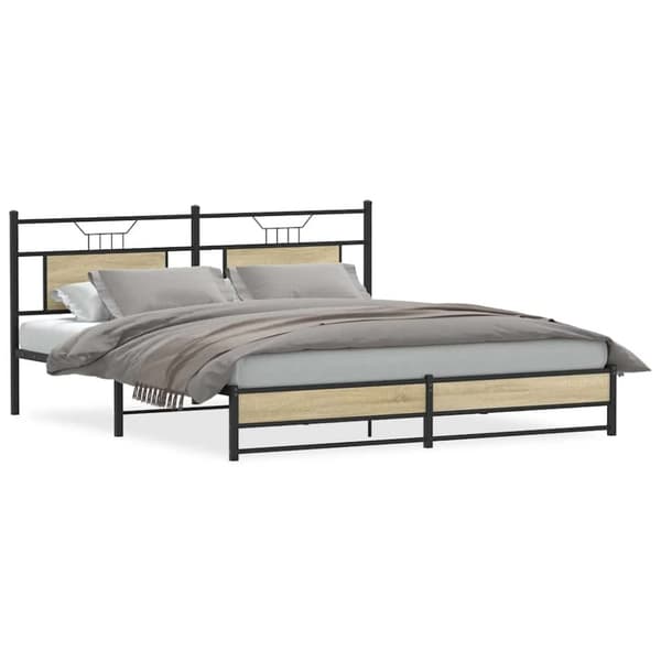 vidaXL sengeramme uden madras 180x200 cm metal sonoma-eg