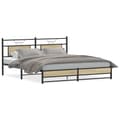 Miniatyrbillede 3 af 11: vidaXL sengeramme uden madras 180x200 cm metal sonoma-eg