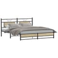 Miniatyrbillede 4 af 11: vidaXL sengeramme uden madras 180x200 cm metal sonoma-eg