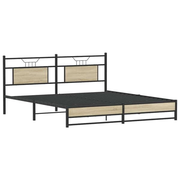 vidaXL sengeramme uden madras 180x200 cm metal sonoma-eg