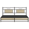 Miniatyrbillede 7 af 11: vidaXL sengeramme uden madras 180x200 cm metal sonoma-eg