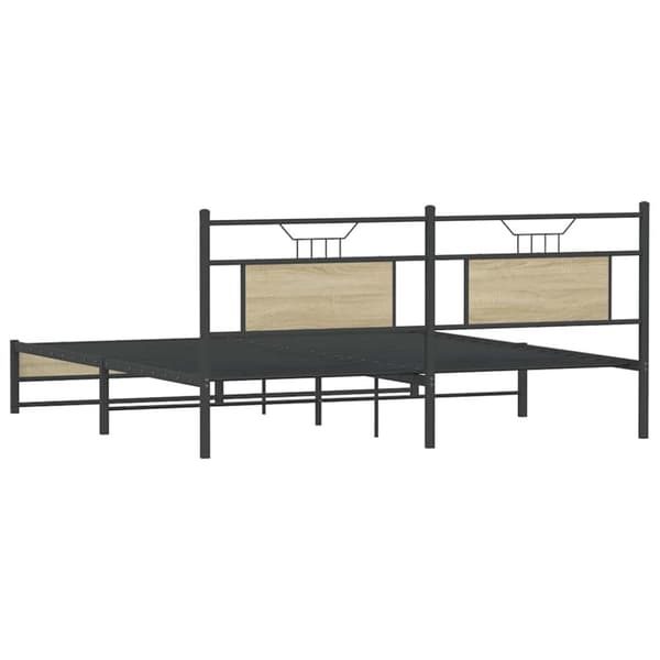 vidaXL sengeramme uden madras 180x200 cm metal sonoma-eg