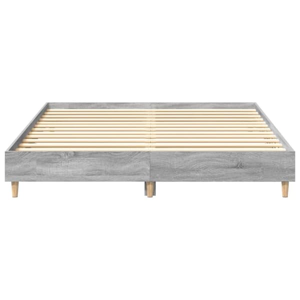 vidaXL sengestel uden madras 150x200 cm konstrueret træ grå sonoma-eg