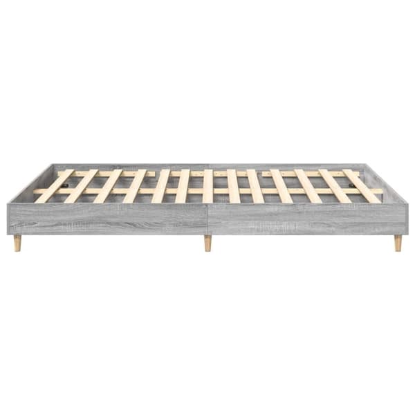 vidaXL sengestel uden madras 150x200 cm konstrueret træ grå sonoma-eg