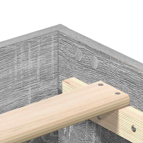 vidaXL sengestel uden madras 150x200 cm konstrueret træ grå sonoma-eg