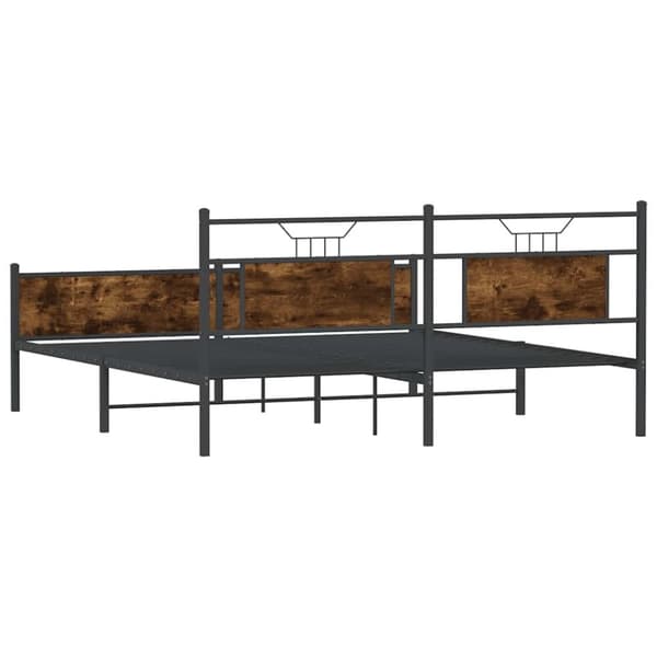 vidaXL Metallinen sängynrunko savutammi 180x200 cm