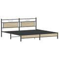 Miniatyrbilde 6 av 11: vidaXL Sengeramme i metall uten madrass sonoma eik 193x203 cm