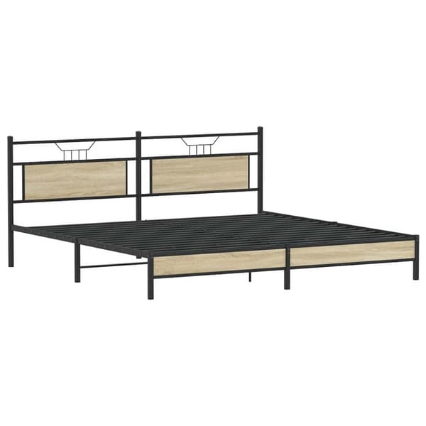 vidaXL Sengeramme i metall uten madrass sonoma eik 193x203 cm