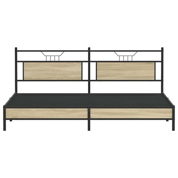 vidaXL Sengeramme i metall uten madrass sonoma eik 193x203 cm