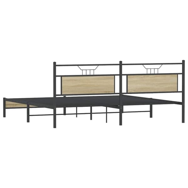 vidaXL Sengeramme i metall uten madrass sonoma eik 193x203 cm