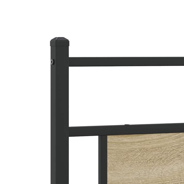 vidaXL Sengeramme i metall uten madrass sonoma eik 193x203 cm