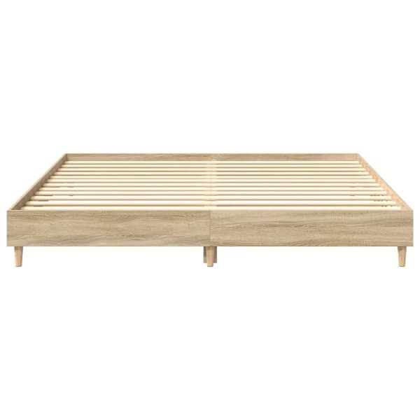 vidaXL Sängynrunko ilman patjaa sonoma-tammi 200x200 cm tekninen puu