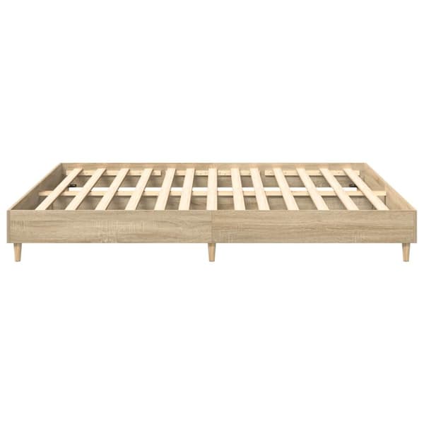 vidaXL Sängynrunko ilman patjaa sonoma-tammi 200x200 cm tekninen puu