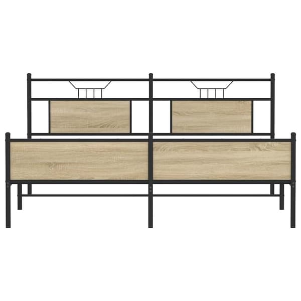 vidaXL Metallinen sängynrunko ilman patjaa Sonoma-tammi 180x200 cm