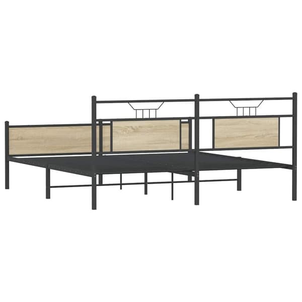 vidaXL Metallinen sängynrunko ilman patjaa Sonoma-tammi 180x200 cm