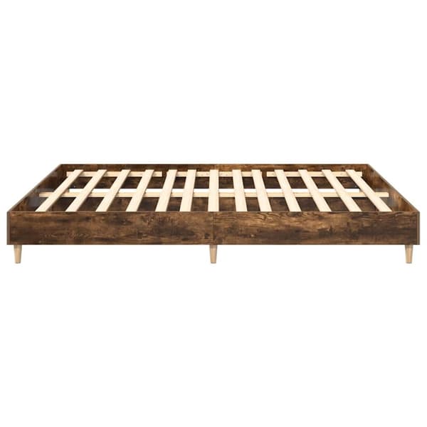 vidaXL Sengeramme uten madrass madrass røkt eik 200x200 cm