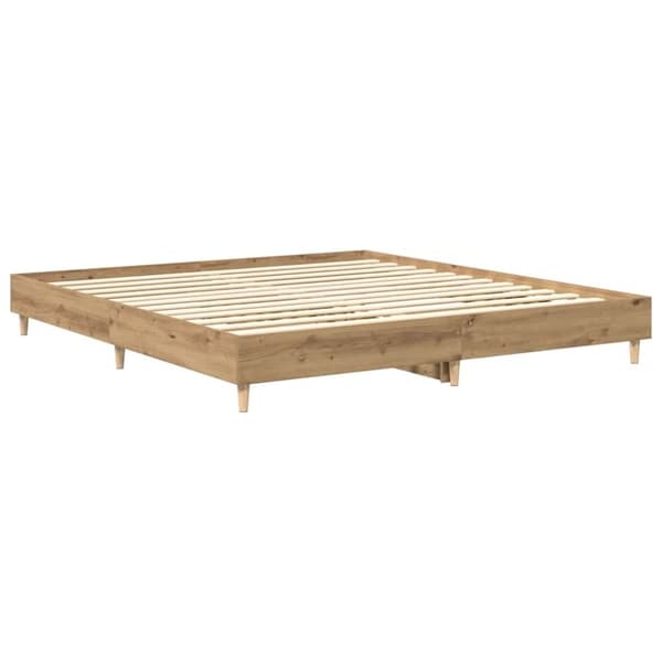 vidaXL Sengeramme uten madrass artisan eik 200x200 cm konstruert tre