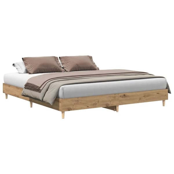 vidaXL Sengeramme uten madrass artisan eik 200x200 cm konstruert tre