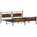 Miniatyrbilde 4 av 11: vidaXL Sengeramme i metall uten madrass røkt eik 193x203 cm