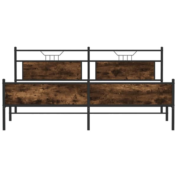 vidaXL Sengeramme i metall uten madrass røkt eik 193x203 cm