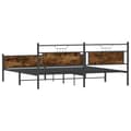 Miniatyrbilde 9 av 11: vidaXL Sengeramme i metall uten madrass røkt eik 193x203 cm