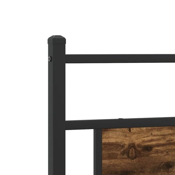 vidaXL Sengeramme i metall uten madrass røkt eik 193x203 cm