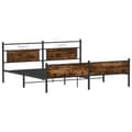 Miniatyrbilde 4 av 11: vidaXL Sengeramme i metall uten madrass røkt eik 183x213 cm