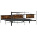 Miniatyrbilde 9 av 11: vidaXL Sengeramme i metall uten madrass røkt eik 183x213 cm