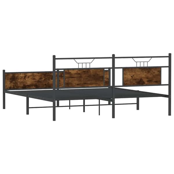 vidaXL Sengeramme i metall uten madrass røkt eik 183x213 cm
