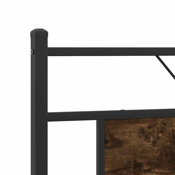 vidaXL Sengeramme i metall uten madrass røkt eik 183x213 cm