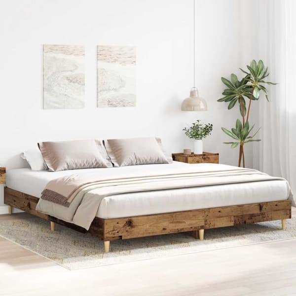 vidaXL Sengeramme uten madrass gammelt tre 200x200 cm konstruert tre