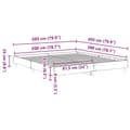 Miniatyrbilde 11 av 11: vidaXL Sengeramme uten madrass gammelt tre 200x200 cm konstruert tre