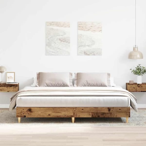 vidaXL Sengeramme uten madrass gammelt tre 200x200 cm konstruert tre