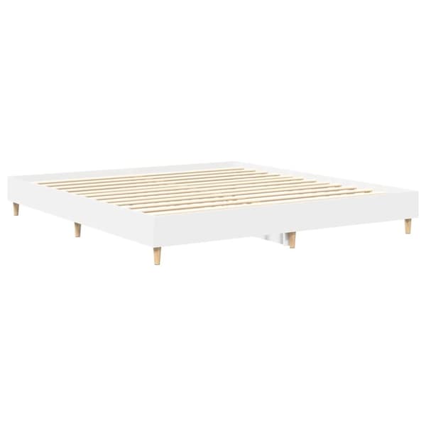 vidaXL Sengeramme uten madrass hvit 200x200 cm konstruert tre