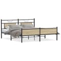 Miniatyrbilde 3 av 11: vidaXL Sengeramme i metall uten madrass sonoma eik 183x213 cm