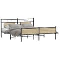 Miniatyrbilde 4 av 11: vidaXL Sengeramme i metall uten madrass sonoma eik 183x213 cm