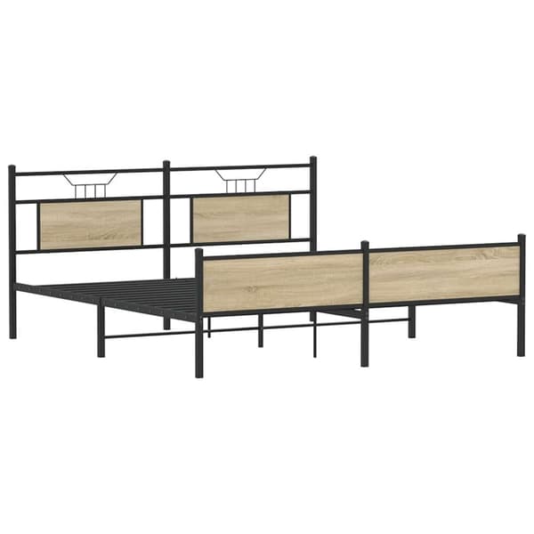 vidaXL Sengeramme i metall uten madrass sonoma eik 183x213 cm