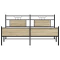 Miniatyrbilde 7 av 11: vidaXL Sengeramme i metall uten madrass sonoma eik 183x213 cm