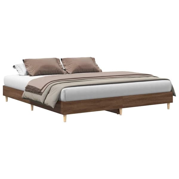 vidaXL Sengeramme uten madrass brun eik 200x200 cm konstruert tre